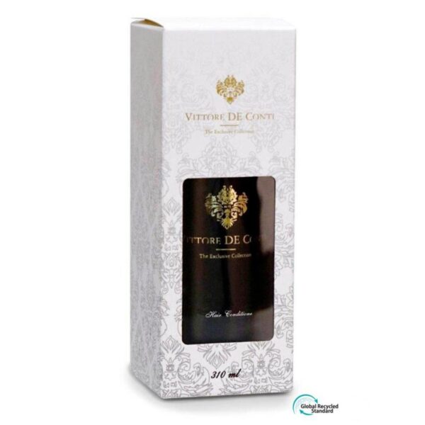 A conditioner 310 ml of Vittore De Conti hotel cosmetics in a white gift box made for guests use