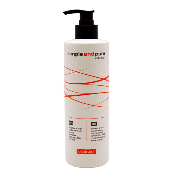 Refillable liquid soap 450ml, Simple and Pure, luxury hotel toiletries, high-quality liquid soap, subtle fragrance, nourishing soap, elegant dispenser bottle, gentle for all skin types, home liquid soap, professional liquid soap, eco-friendly packaging, minimalist design, daily use soap, soft and refreshed skin, luxurious hygiene, hydrating liquid soap, premium hand soap, sophisticated bathroom accessories, high-end liquid soap, gentle cleansing, delightful fragrance, practical and elegant, sustainable hygiene products, refillable dispenser, quality handwashing experience, hotel amenities