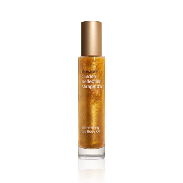 Aenaon Golden Reflection Mirage d'Or Shimmering Dry Body Oil 100 ml a luxury skincare must-have for women, beauty salons, and wellness spas, enriched with natural ingredients to deeply nourish and illuminate the skin with a golden glow.
