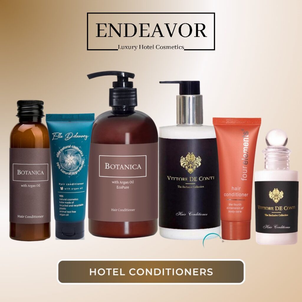 Hotel toiletries set with conditioners
