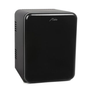 A hotel minibar fridge retro style with black color and 30 liter volume.