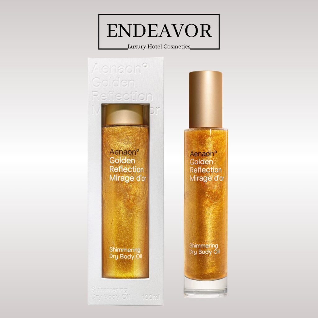 A shimmering body oil 100ml Golden Reflection Mirage d'Or by Aenaon natural skincare cosmetics