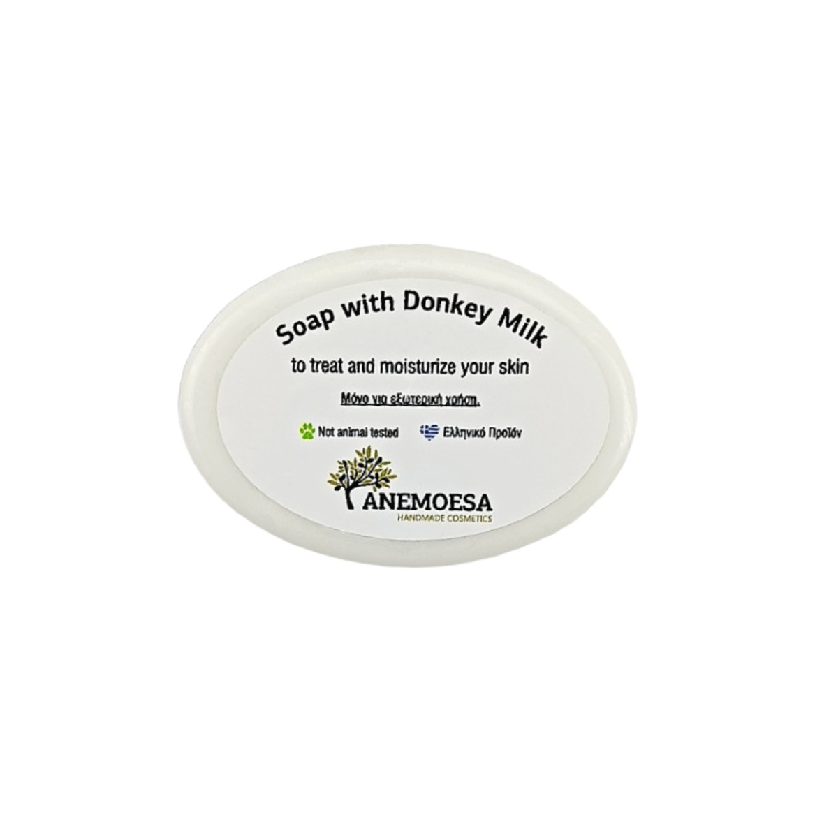 A soap 80g with natural donkey milk. Moisturize face and body soap for skin deep hydration, handmade, from Anemoesa.