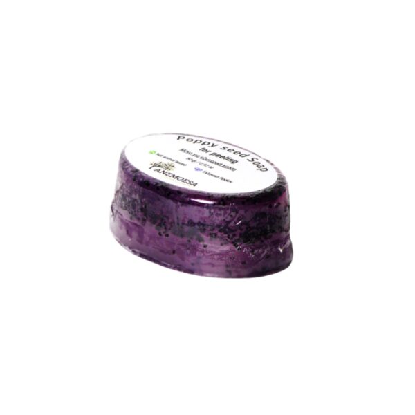 Soap 80g for peeling of face and body with poppy seeds. A natural handmade soap from Anemoesa.