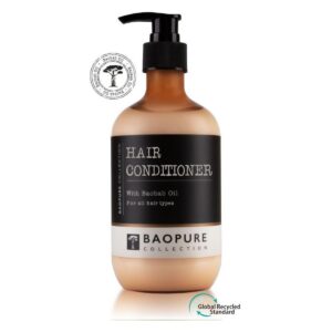 Hotel conditioner 475ml with baobab oil, BAOPURE collection. Luxury refillable dispenser bottle for hotels and spas